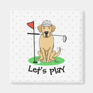 Aimant Golf Yellow Lab Labrador Retriever Dog (jaune 3)