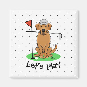Aimant Golf Yellow Labrador Retriever (yaourt 5) Chien -