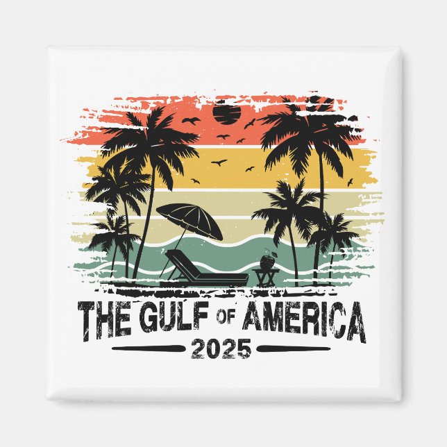 Aimant Golfe d'Amérique conception patriotique vintage-am (Devant)