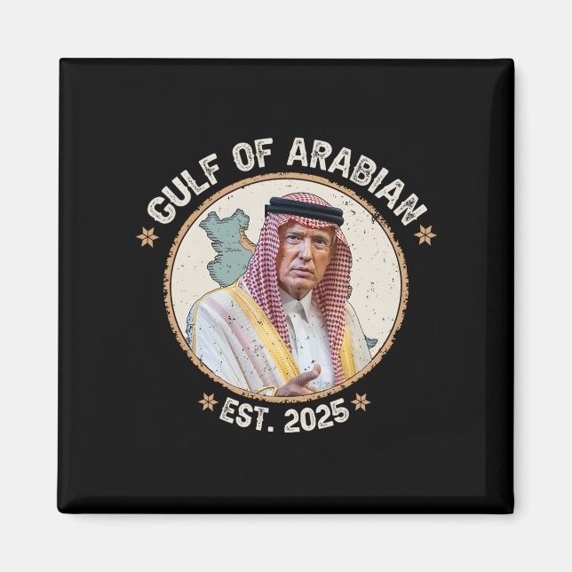 Aimant Golfe d'Arabie Rétro Arabe Golfe d'Arabie Amusant  (Devant)