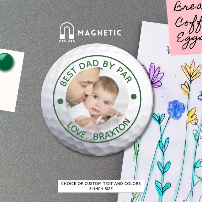 Aimant Golfer BEST DAD BY PAR PAR Photo Personnalisée (Créateur téléchargé)