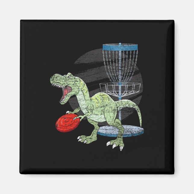 Aimant Golfeur de Frisbee T Rex Dinosaure Joueur de Golf  (Devant)