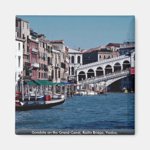 Aimant Gondola sur le Grand Canal, Pont Rialto, Venise,
