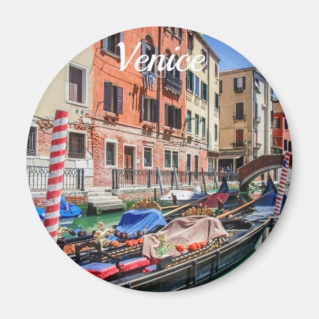 Aimant gondole traditionnelle dans l'aimant de Venise (Devant)