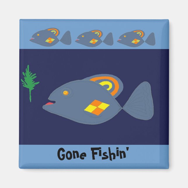 Aimant 'Gone Fishin' (Devant)