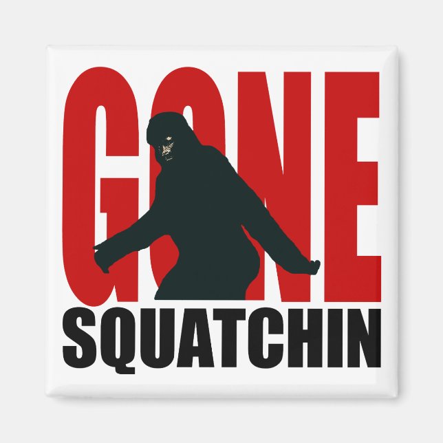 Aimant Gone Squatchin - Noir et Rouge (Devant)