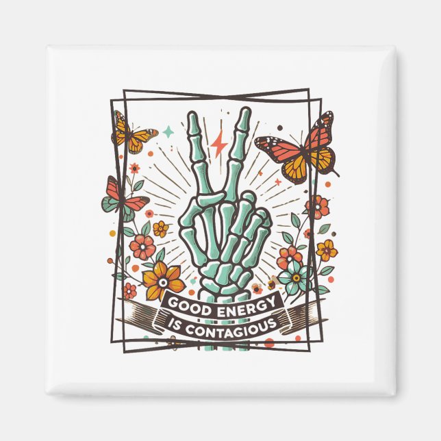 Aimant Good Energy Is Contagious, Motivational Stive  (Devant)