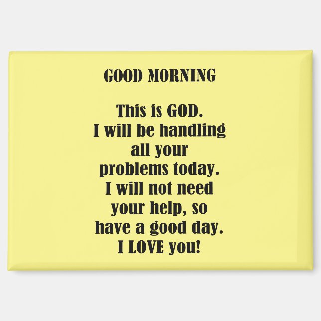 Aimant Good Morning From God (personnaliser) (Recto)