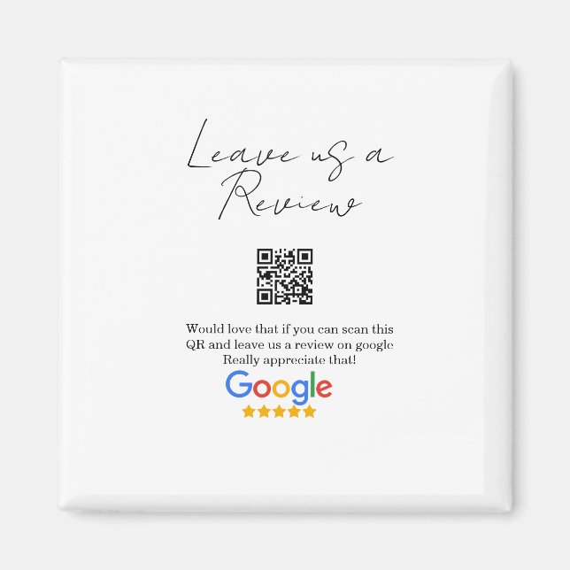 Aimant Google review business logo Scan QR review (Devant)