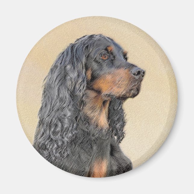 Aimant Gordon Setter Peinture - Joli art original chien (Devant)