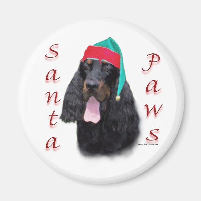 Aimant Gordon Setter Père Noël Paws (Devant)