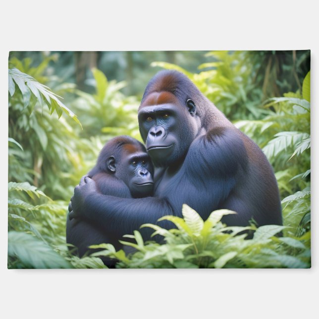 Aimant Gorilla Animal Nature Faune Affection Soin (Recto)