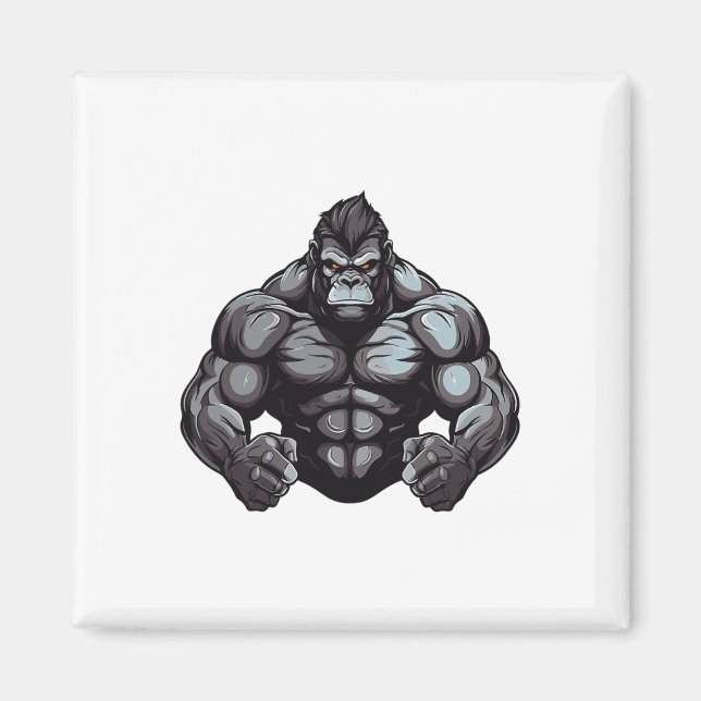 Aimant Gorilla Beast Bodybuilder Workout Gym Bodybuilding (Devant)