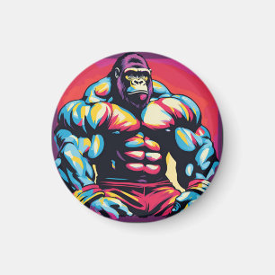 Aimant Gorilla Bodybuilder Lifter Pop Art Dessin