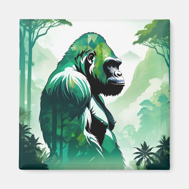 Aimant Gorilla Faune Animaux Nature Environnement Jungle (Devant)