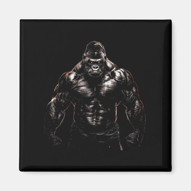 Aimant Gorilla Monkey Gym Porter Bodybuilding Workbuildin (Devant)