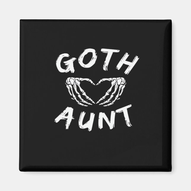 Aimant Goth Tante Funny Emo Tante Punk mignonne Squelette (Devant)