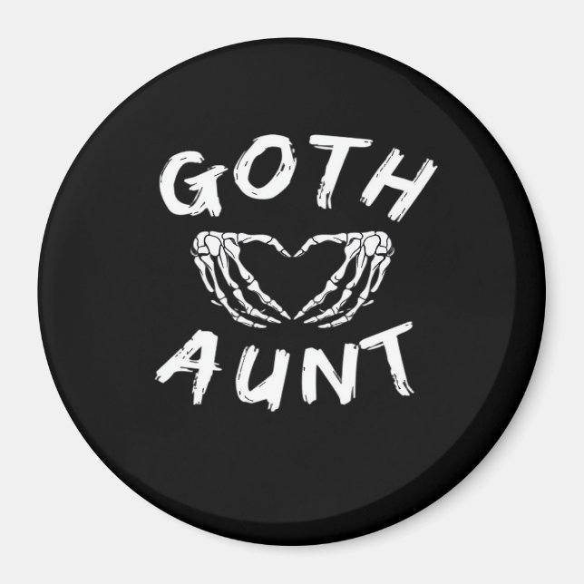Aimant Goth Tante Funny Emo Tante Punk mignonne Squelette (Devant)