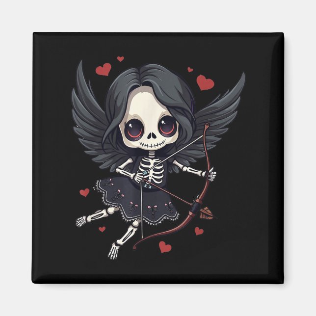 Aimant Gothic Anime Skeleton Cud – Dark Valentine Kawaii  (Devant)