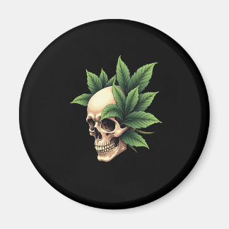 Aimant Gothique esthétique Grunge Crâne Feuille tropicale