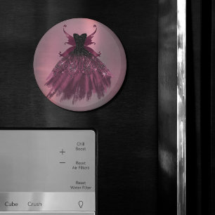 Aimant Gothique Fairy Fuchsia Gown Punk Rock rose Magen