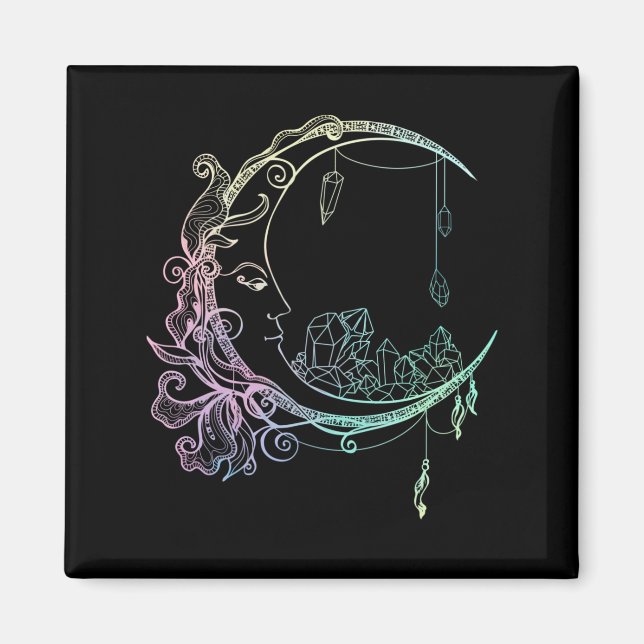 Aimant Gothique Wicca Crescent Pastel Goth Moon (Devant)