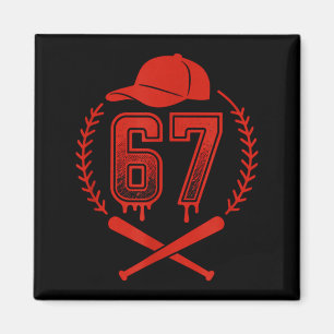 Aimant Goutte de baseball numéro 67 joueur ou 67e anniver