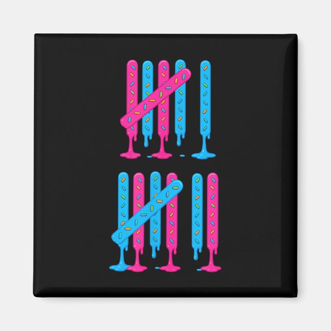 Aimant Goutte de glace Tally Marks 67 Mème Compter 6 7 Br (Devant)