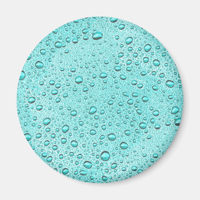 Aimant gouttelettes d'eau aquamarines (Devant)