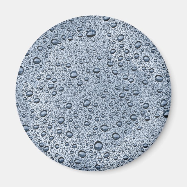 Aimant gouttelettes d'eau gris de métal (Devant)