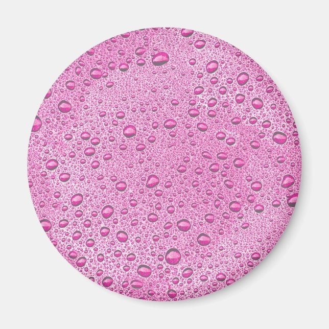Aimant gouttelettes d'eau roses chaudes (Devant)