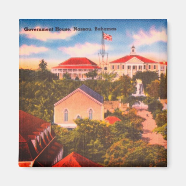 Aimant Government House, Nassau, Bahamas Photo Vintage (Devant)