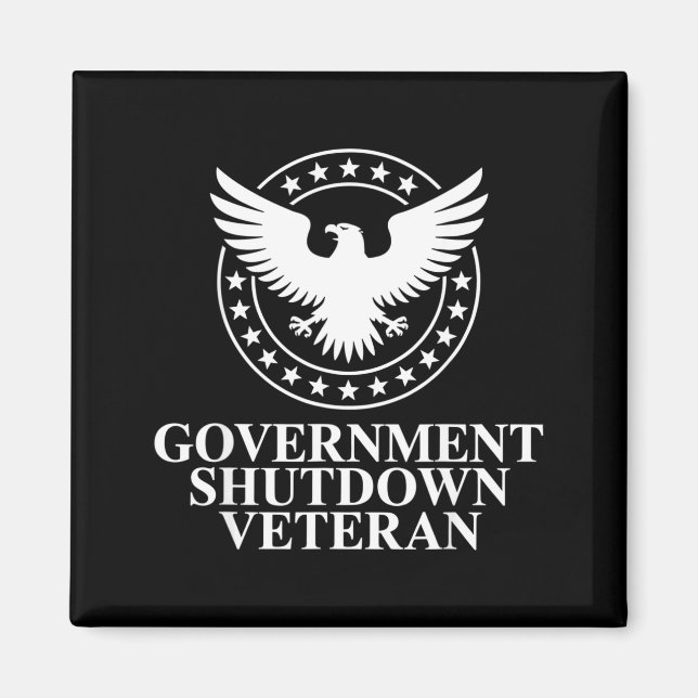 Aimant Government Shutdown Veteran Eagle Patriotic Litica (Devant)