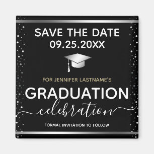 Aimant Graduation Argent Enregistrer l'aimant Date