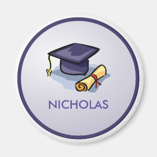 Aimant Graduation Hats en Air, Custom Round