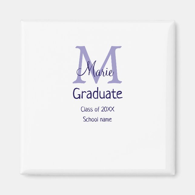 Aimant Gradué ajouter nom monogramme violet simple m mini (Devant)