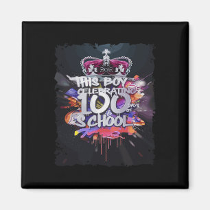 Aimant Graffiti 100th Day Funny Outfit terminé 100 jours
