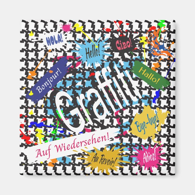 Aimant Graffiti de voeux (Devant)