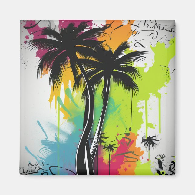 Aimant Graffiti Palm Tree (Devant)