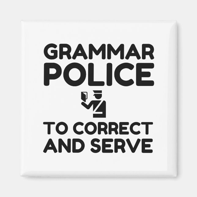 Aimant Grammar Police À Corriger Et Servir Funny (Devant)