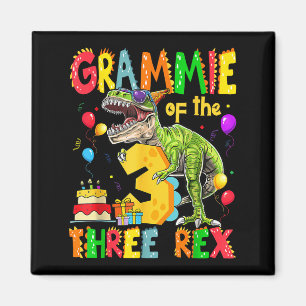 Aimant Grammie Des Trois Rex 3e Anniversaire Dinosaur