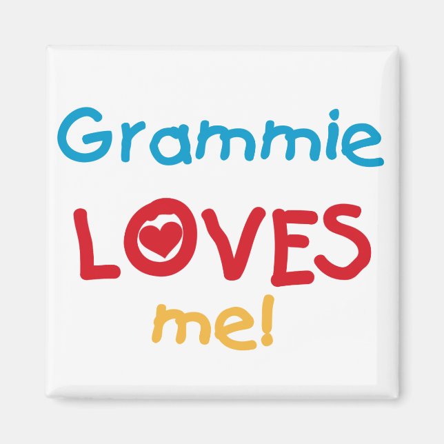 Aimant Grammie m'aime T-shirts et cadeaux (Devant)