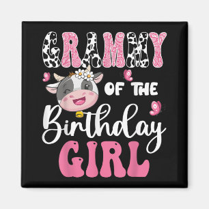 Aimant Grammy De L'Anniversaire Fille Ferme Vache 1er Ann