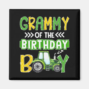 Aimant Grammy des tracteurs de l'anniversaire du garçon C