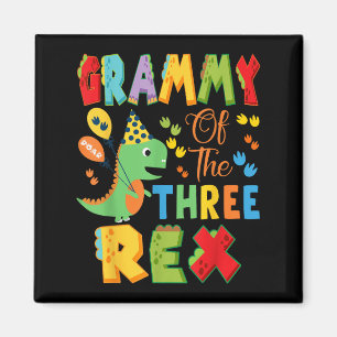 Aimant Grammy Des Trois Rex 3ème Anniversaire Dinosaur