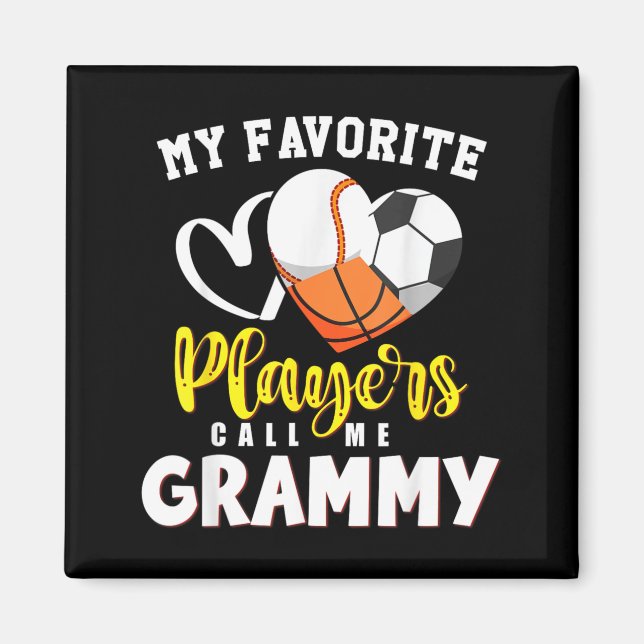 Aimant Grammy Joueurs de Baseball Soccer préférés (Devant)