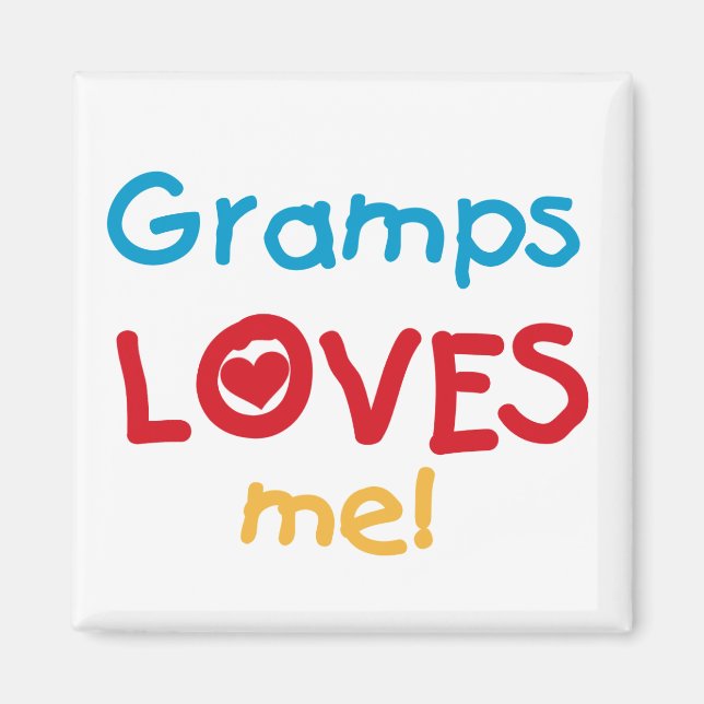 Aimant Gramps m'aime T-shirts et cadeaux (Devant)