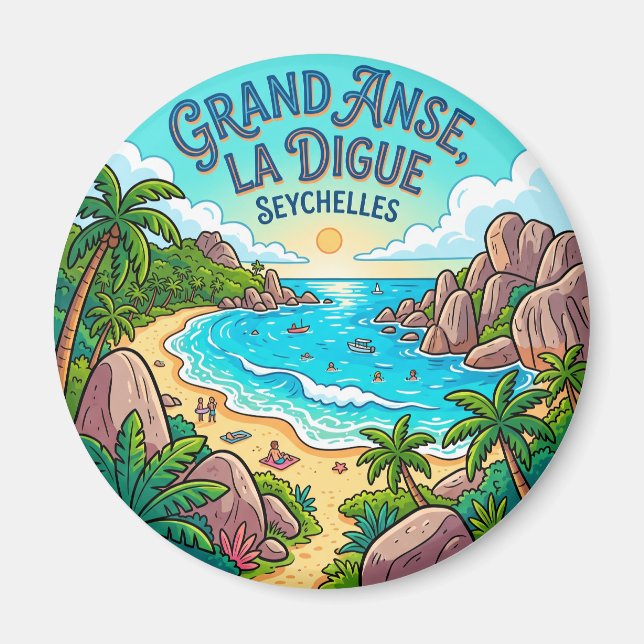 Aimant Grand Anse, La Digue Seychelles (Devant)