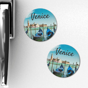 Aimant Grand Canal de Venise avec des gondoles emblématiq