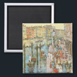 Aimant Grand Canal, Venice by Maurice Prendergast<br><div class="desc">The Grand Canal, Venice (1898/1899) by Maurice Prendergast is a vintage post impressionism fine art watercolor maritime painting. Houses and homes with traditional Italian architecture along the Venetian canal. A seascape featuring a the famous canals and a cityscape in Venice, Italy. Crowds of people are walking by the waterfront, beautiful...</div>